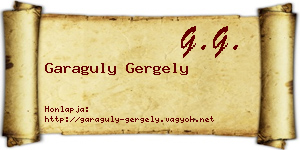 Garaguly Gergely névjegykártya